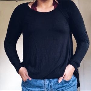 Black Longline Long Sleeve T-shirt